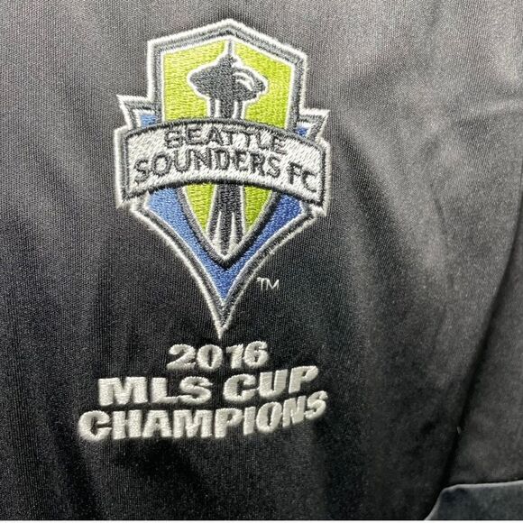 2016 Black Gray MLS Champions Seattle Sounders FC soccer golf warm up jacket L - Picture 3 of 3